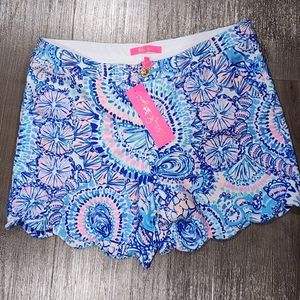 Lilly Pulitzer DARCI KNIT SHORTS 7" Scalloped Hem NWT